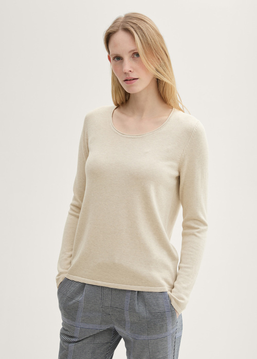 Tom Tailor Basic Round Neck Sweater - Dusty Beige Melange 1042964-25955