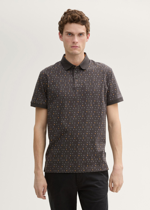 Tom Tailor Polo Tee - Tarmac Grey Stripe Design 1045638-37145