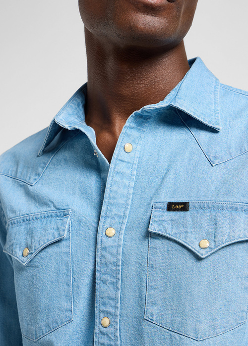 Meska Koszula Dzinsowe Lee Regular Western Shirt Lakeside Wash - 112365766