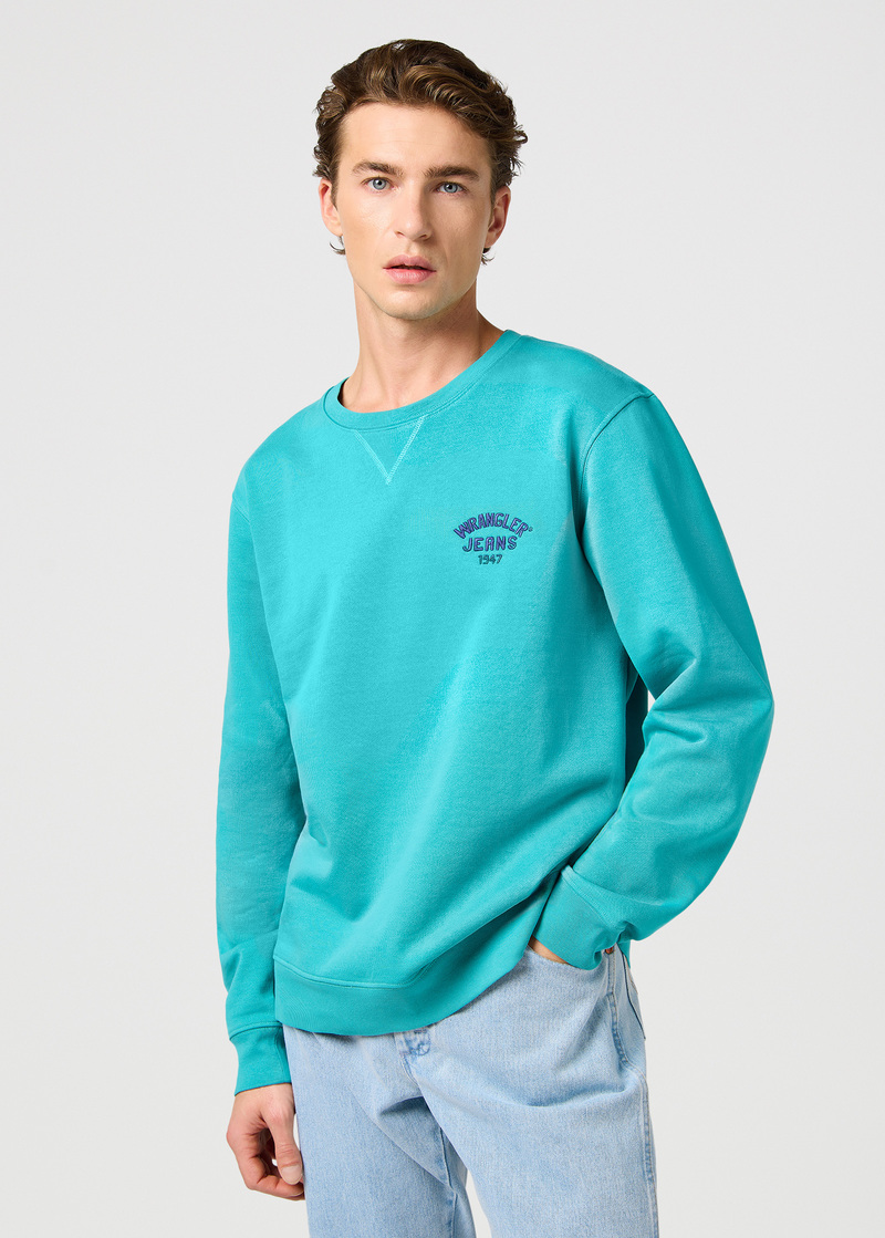 Meska Bluza Wrangler Small Logo Crew Latigo Bay - 112364095