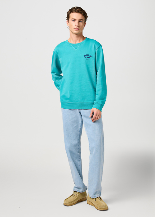 Meska Bluza Wrangler Small Logo Crew Latigo Bay - 112364095