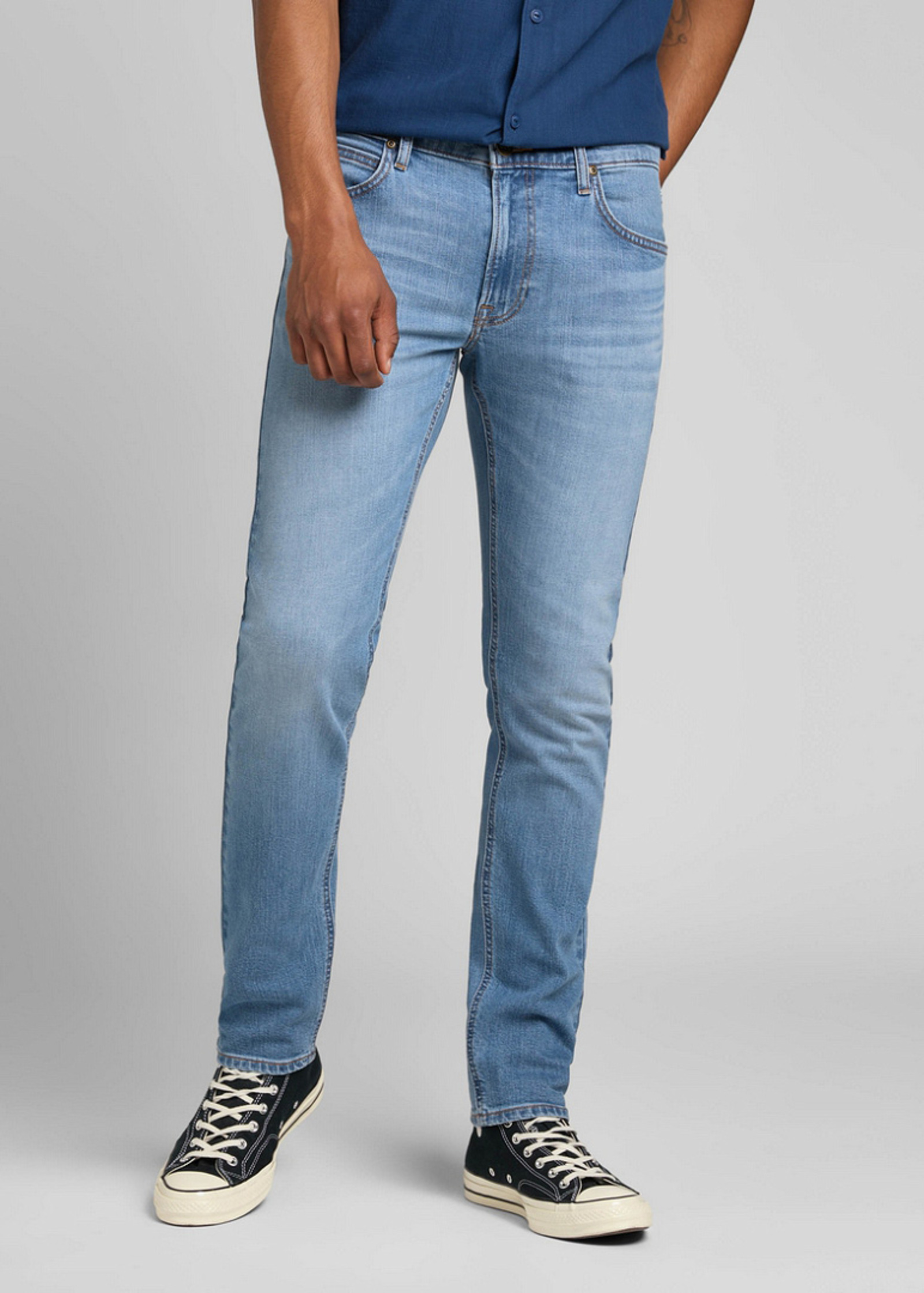 Meskie Spodnie Dzinsowe Lee Luke Fresh Mid Worn In - L719CAC53