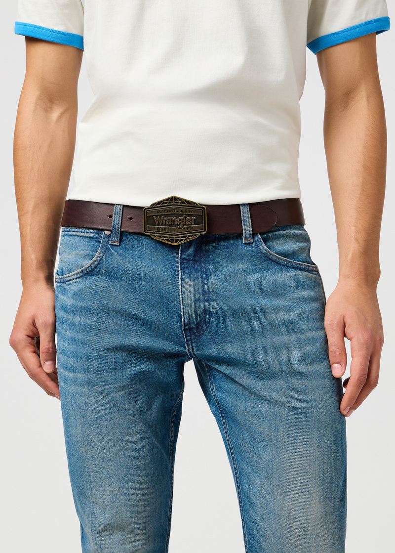 Pasek Meski Wrangler Big Buckle Belt Brown - 112365273