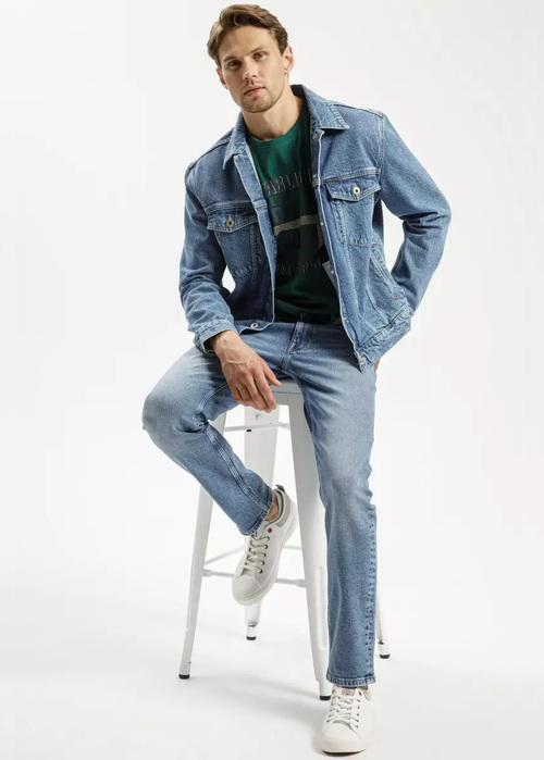 Meskie Spodnie Dzinsowe Cross Jeans Trammer E Mid Blue 124 - E-169-124