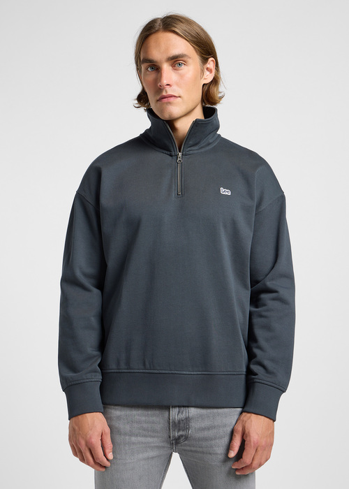 Lee Half Zip Sweatshirt - Washed Black 112364129