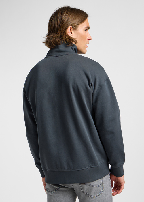 Meska Bluza Lee Half Zip Sweatshirt Washed Black - 112364129