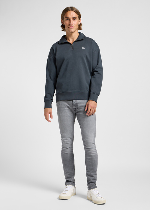 Meska Bluza Lee Half Zip Sweatshirt Washed Black - 112364129