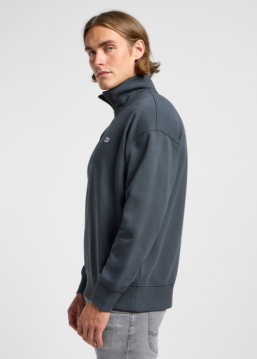 Meska Bluza Lee Half Zip Sweatshirt Washed Black - 112364129