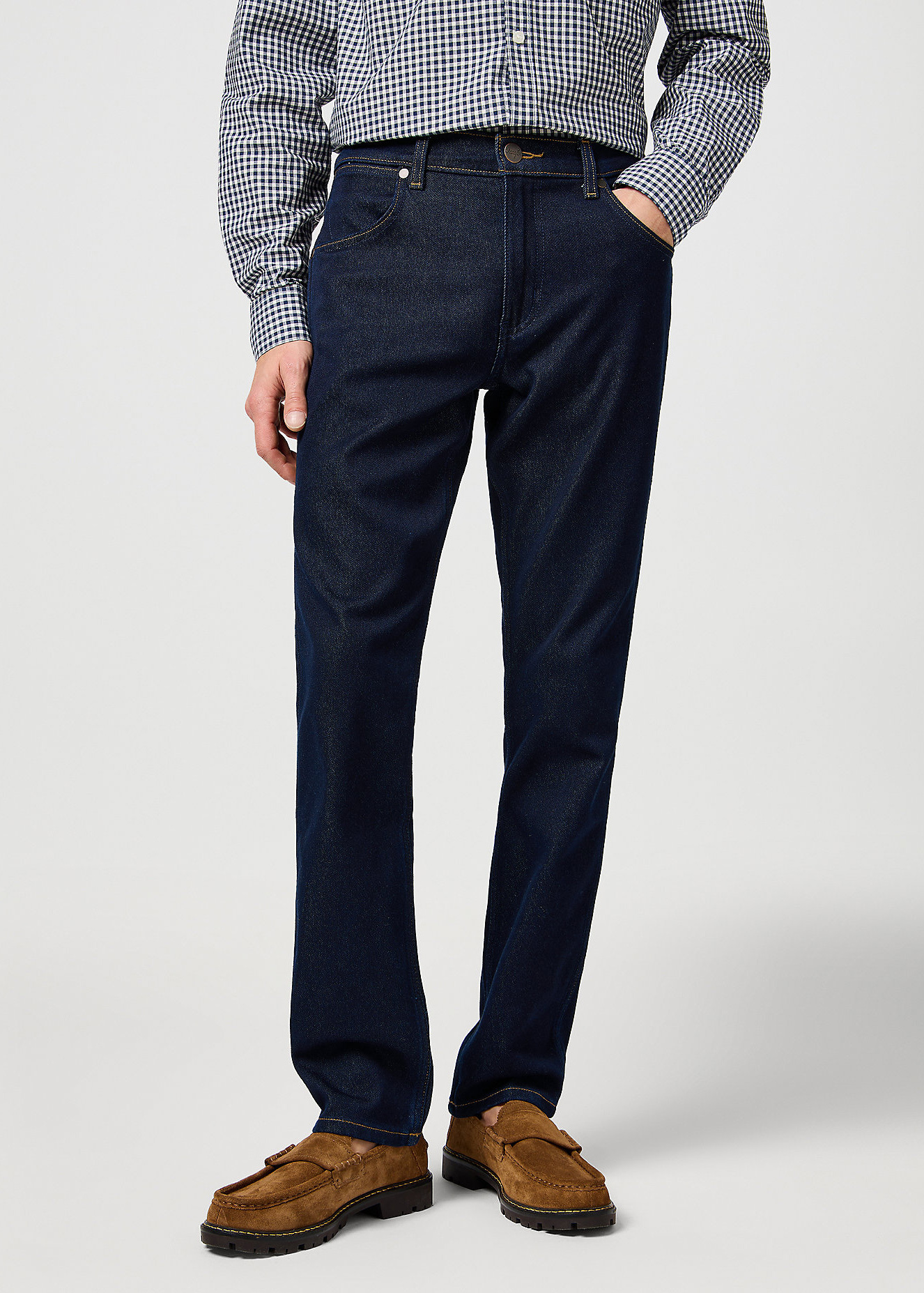 Meskie Spodnie Dzinsowe Wrangler Greensboro Moonlight Rinse - 112362557