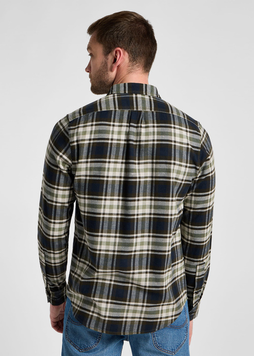 Meska Koszula Materialowe Lee Leesure Shirt Green Check - 112355701