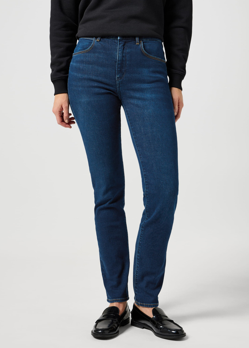 Damskie Spodnie Dzinsowe Wrangler Slim Crisp Canvas - 112355303