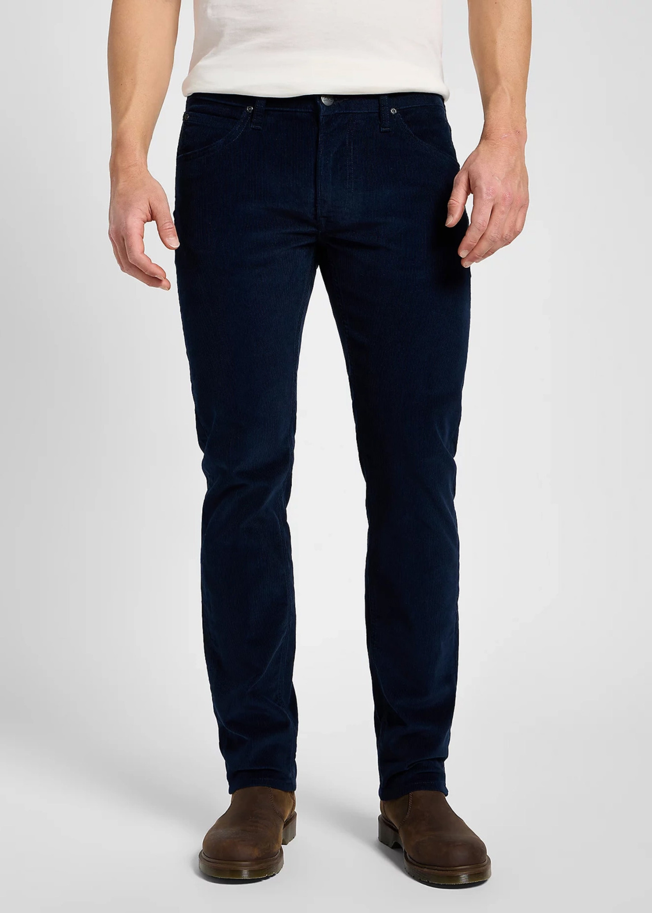 Meskie Spodnie Materialowe Lee Daren Zip Fly Rivet Navy - 112355815