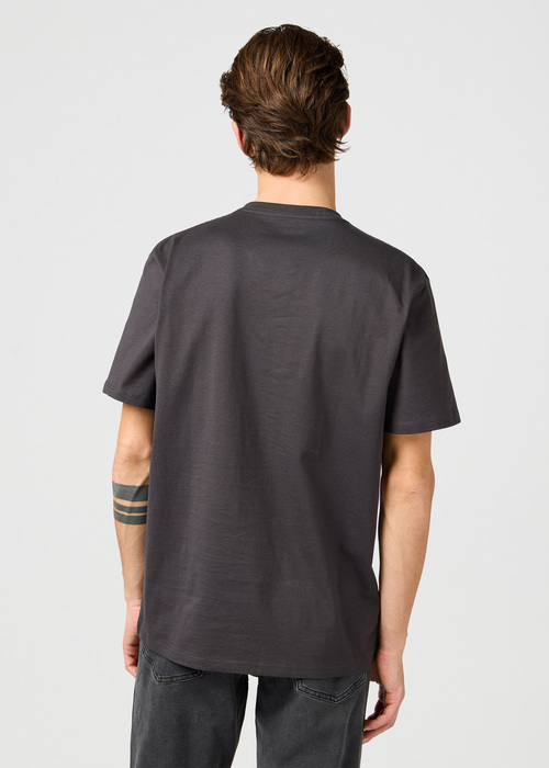 Meski T Shirt Wrangler Small Logo Tee Faded Black - 112362800