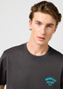 Meski T Shirt Wrangler Small Logo Tee Faded Black - 112362800