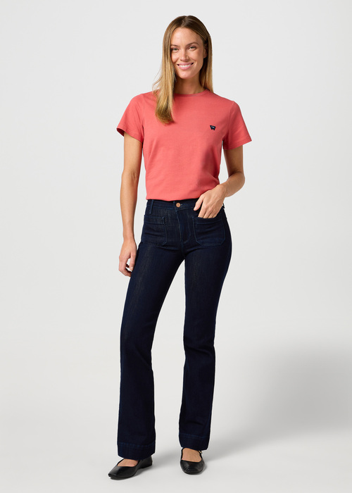 Damskie Spodnie Dzinsowe Wrangler Flare Jeans Soft Moonlight - 112362668