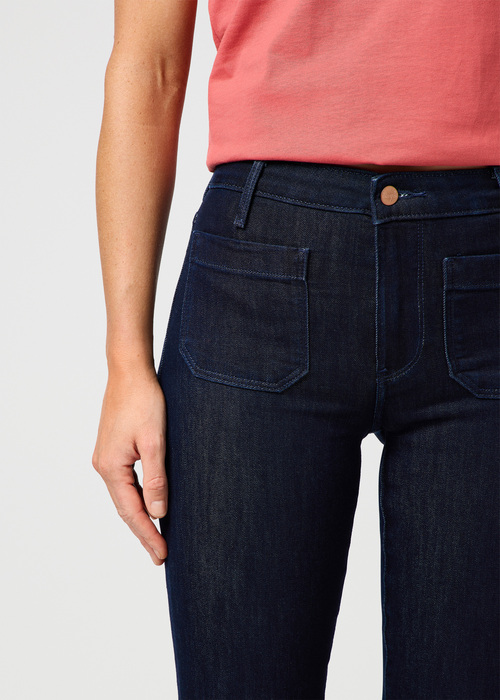 Damskie Spodnie Dzinsowe Wrangler Flare Jeans Soft Moonlight - 112362668