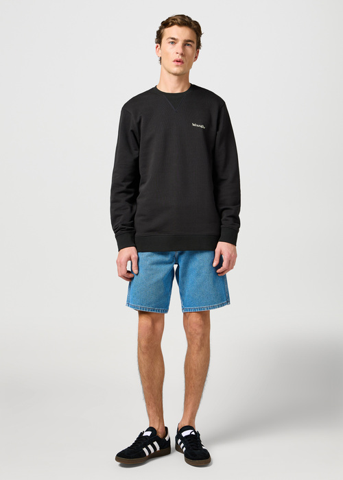 Meska Bluza Wrangler Small Logo Crew Faded Black - 112362885