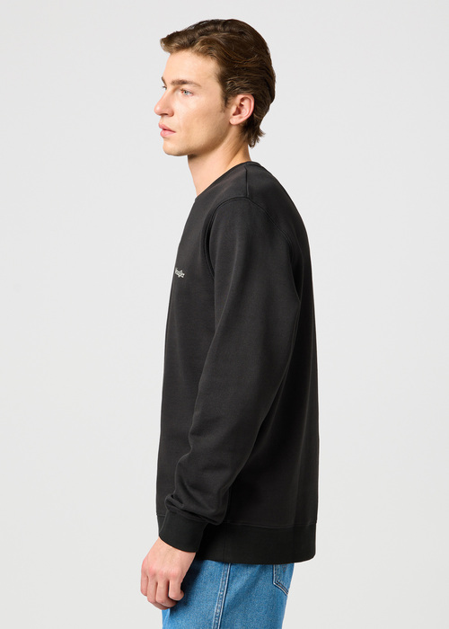 Meska Bluza Wrangler Small Logo Crew Faded Black - 112362885