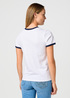 Damski T Shirt Wrangler Ringer Tee White - 112362321
