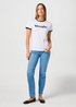 Damski T Shirt Wrangler Ringer Tee White - 112362321