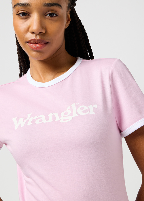 Damski T Shirt Wrangler Ringer Tee Fragrant Lilac - 112362322