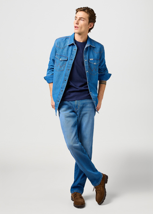 Meski T Shirt Wrangler Small Graphic Tee Navy - 112362354