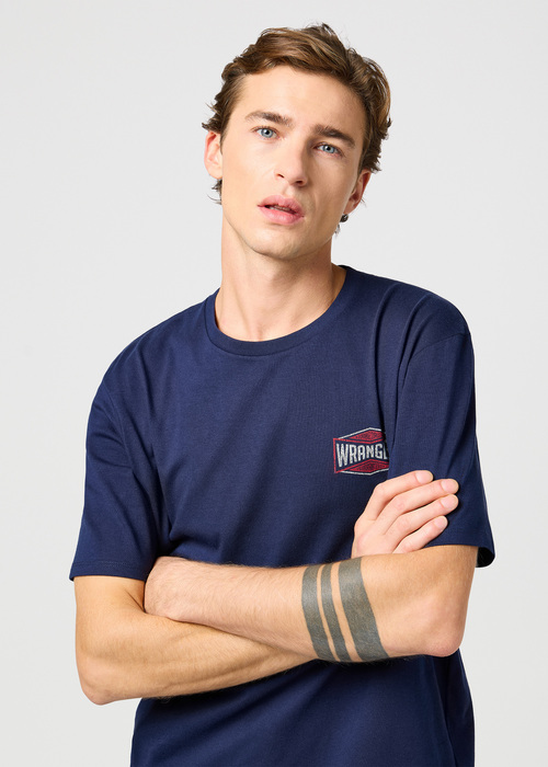Meski T Shirt Wrangler Small Graphic Tee Navy - 112362354
