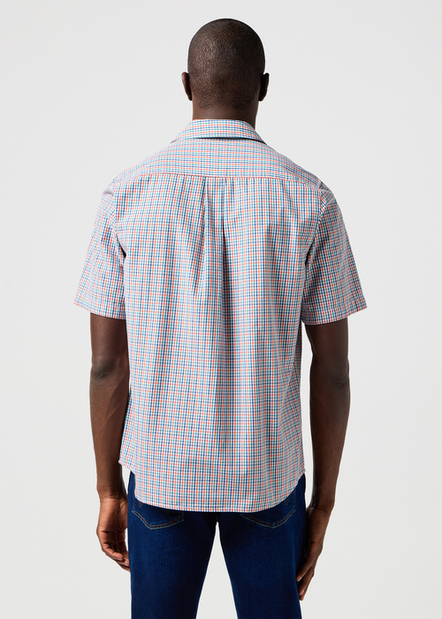Meska Koszula Materialowe Wrangler Short Sleeve 1 Pocket Shirt Red Multi Check - 112364050