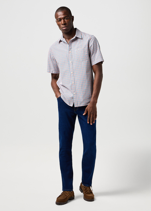 Meska Koszula Materialowe Wrangler Short Sleeve 1 Pocket Shirt Red Multi Check - 112364050