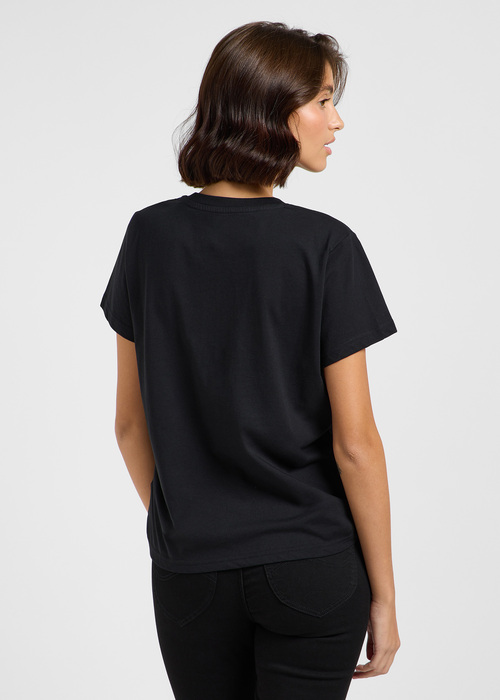 Damski T Shirt Lee Logo Pocket Tee Unionall Black - 112362944