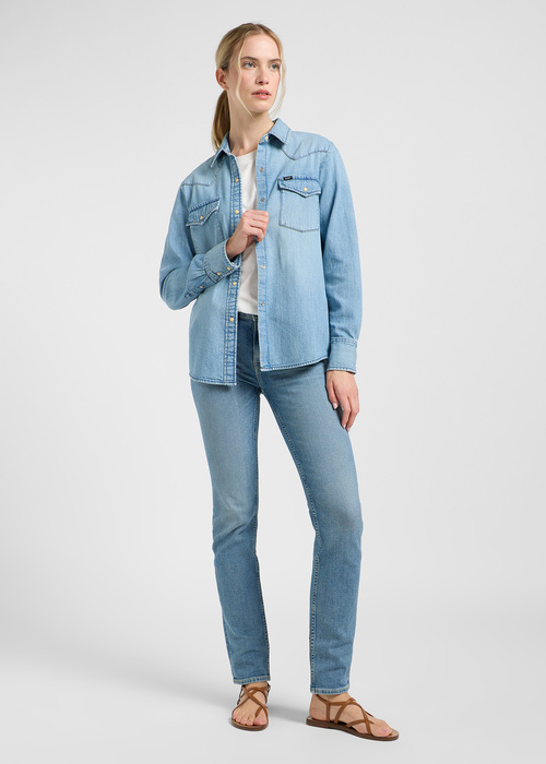 Damska Koszula Dzinsowa Lee Western Shirt Modern Blue - 112363425