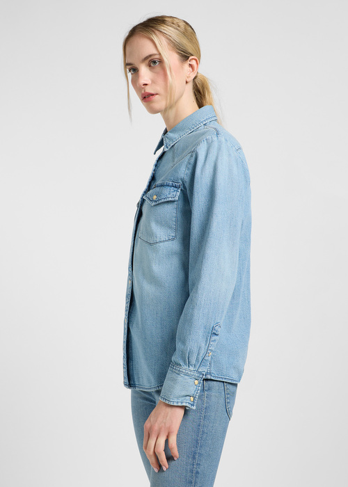 Damska Koszula Dzinsowa Lee Western Shirt Modern Blue - 112363425