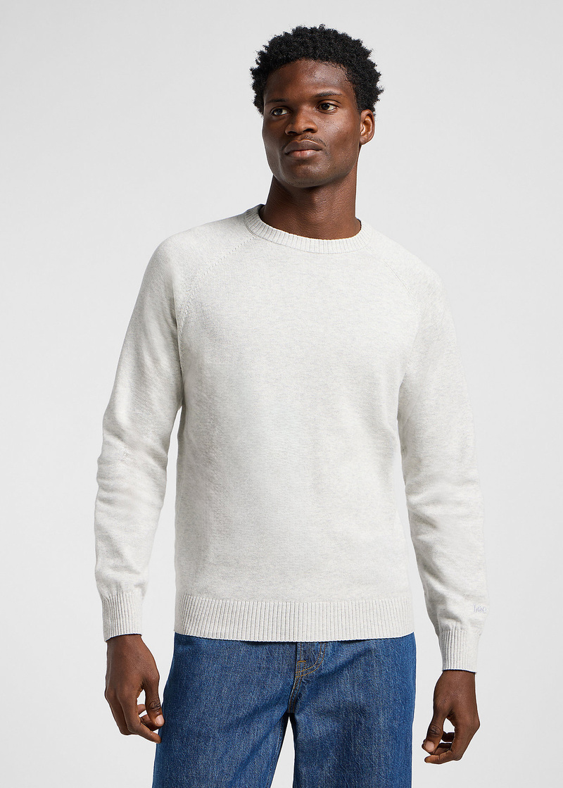 Lee Clean Raglan Sweater Sharp Grey Mele - 112363889