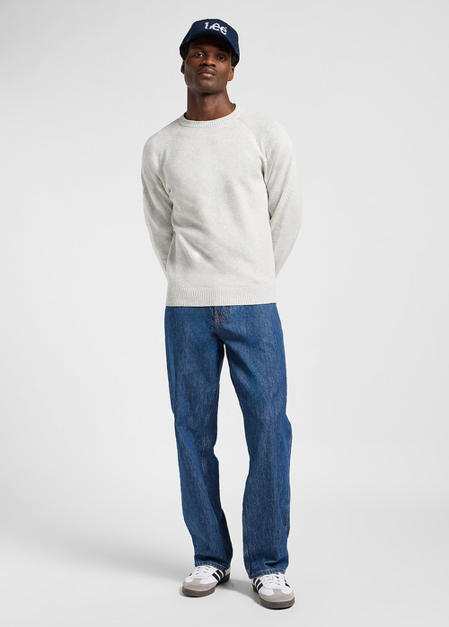 Meski Sweter Lee Clean Raglan Sweater Sharp Grey Mele - 112363889