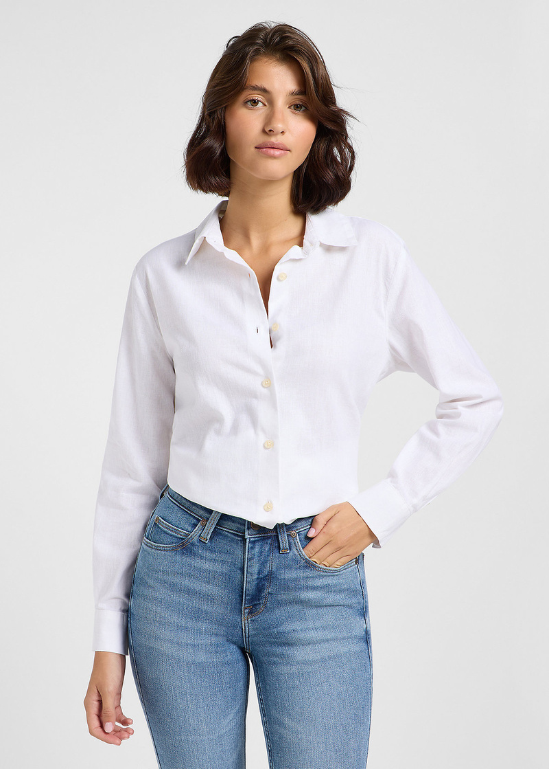 Damska Koszula Materiaowa Lee Pocketless Shirt Bright White - 112363627