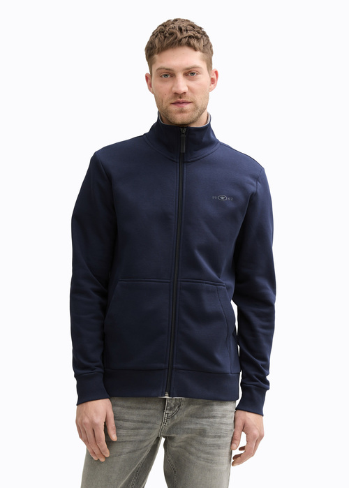 Tom Tailor Sweat Jacket With Stand-up Collar - Sky Captain Blue 1045645-10668 