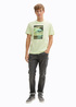 Meski T Shirt Tom Tailor T Shirt With Photo Print Lime Cream Green - 1045661-29078