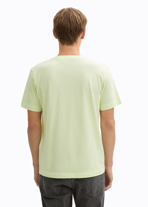 Meski T Shirt Tom Tailor T Shirt With Photo Print Lime Cream Green - 1045661-29078