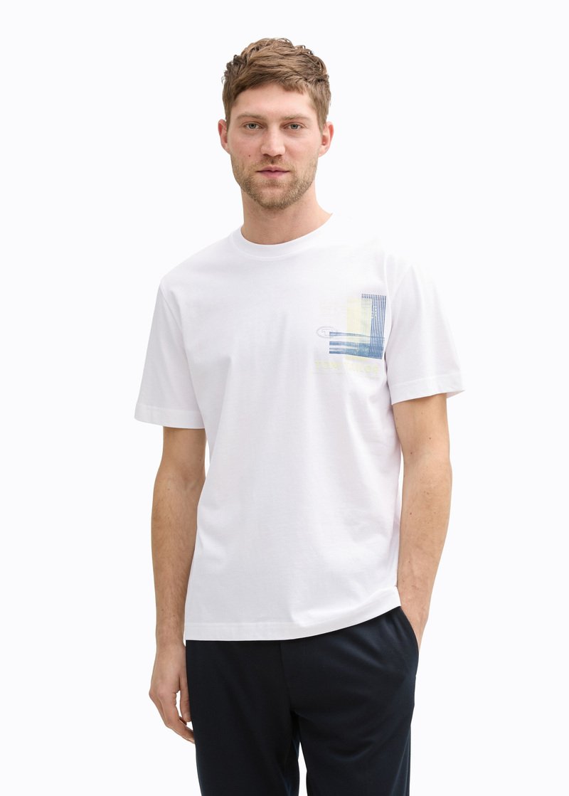 Meski T Shirt Tom Tailor T Shirt White - 1045664-20000