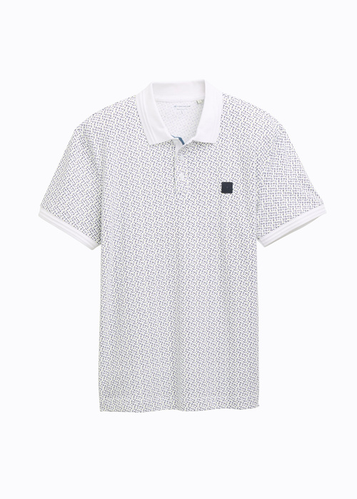 Meska Koszula Materialowe Tom Tailor Dot Shirt White Irregular Design - 1045682-37264