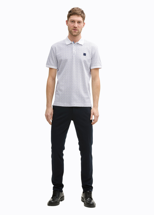 Mska Koszula Materiaowe Tom Tailor Dot Shirt White Irregular Design - 1045682-37264