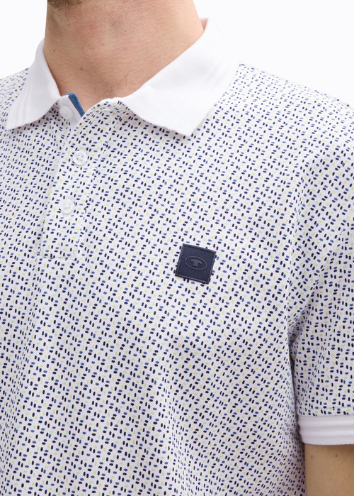 Meska Koszula Materialowe Tom Tailor Dot Shirt White Irregular Design - 1045682-37264