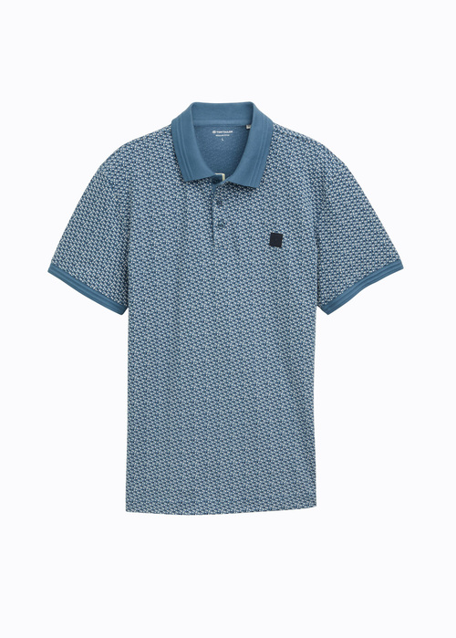 Meska Koszulka Polo Tom Tailor Polo Tee Blue Irregular Design - 1045682-37267