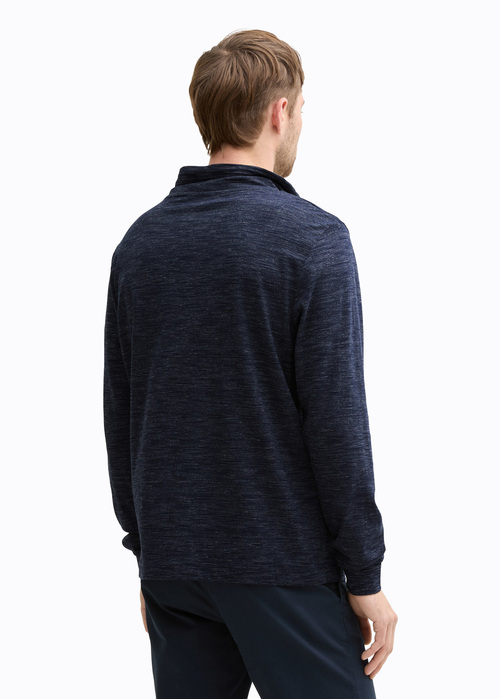 Meska Bluza Tom Tailor Snood Long Sleeve Shirt With Breast Pocket Sky Captain Blue Stripy Inject - 1045670-32450