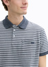 Mska Koszulka Polo Tom Tailor Piqu Polo Shirt With Breast Pocket Navy White Irregular Stripe - 1045683-37446