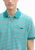 Meska Koszulka Polo Tom Tailor Piqu Polo Shirt With Breast Pocket Green White Irregular Stripe - 1045683-37447