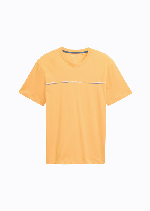 Meski T Shirt Tom Tailor T Shirt With A Print Peachy Orange - 1037803-37103