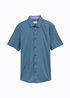 Meska Koszula Materialowe Tom Tailor Short Sleeve Shirt Blue Small Bars Design - 1045082-37270