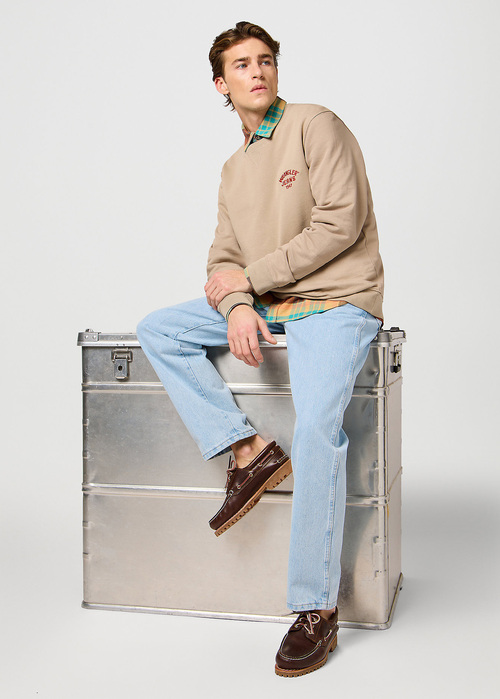 Meska Bluza Wrangler Small Logo Crew Timberwolf - 112364092