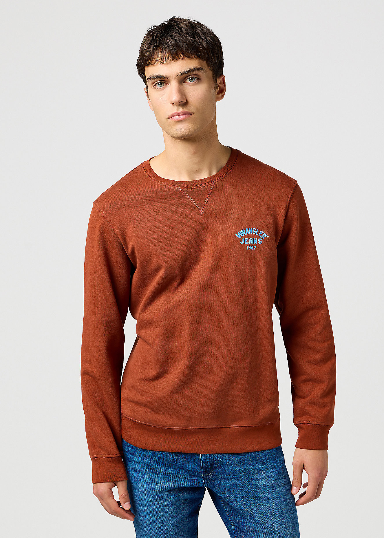 Mska Bluza Wrangler Small Logo Crew Paprika - 112364093